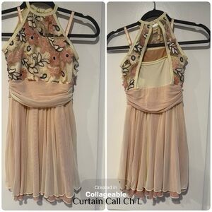 Curtain Call Kids Floral Dance Costume - Cream and Pink